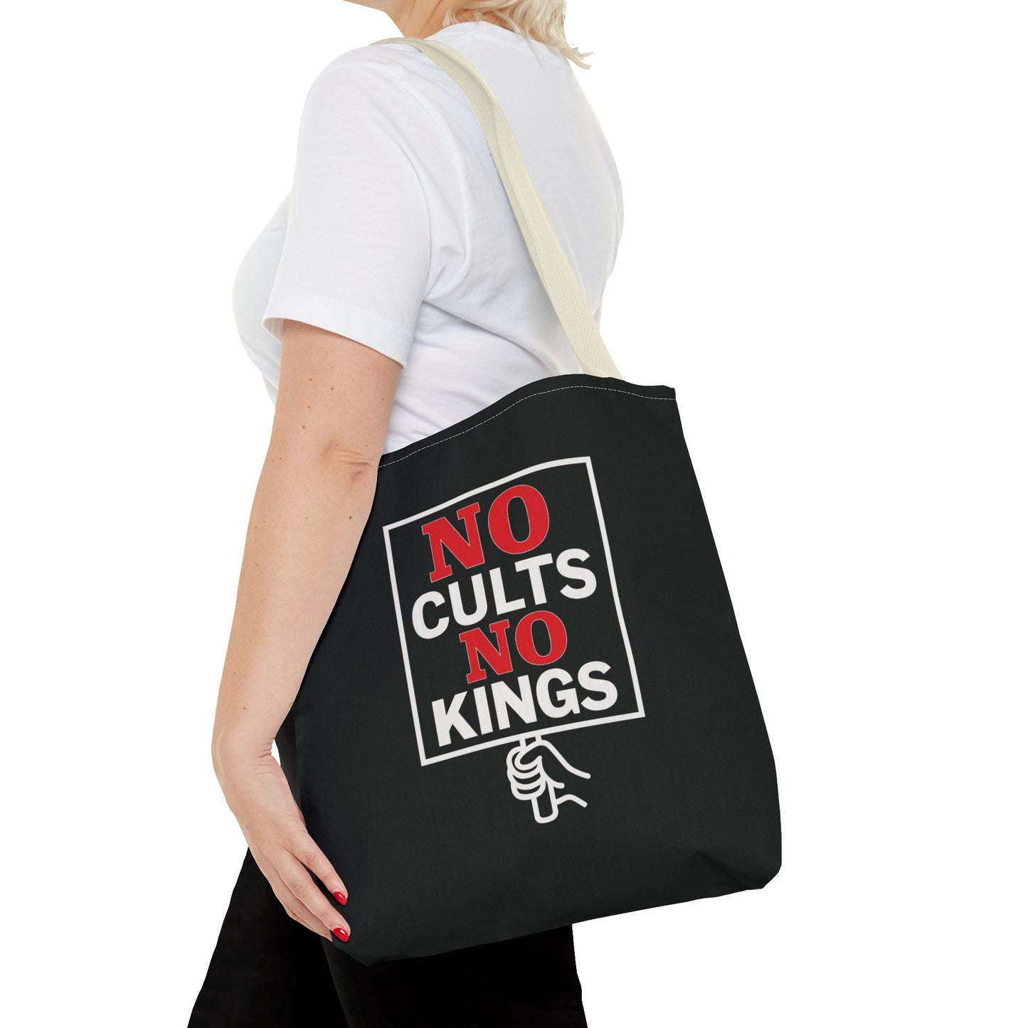 No Cults, No Kings – Activist Tote Bag - Black