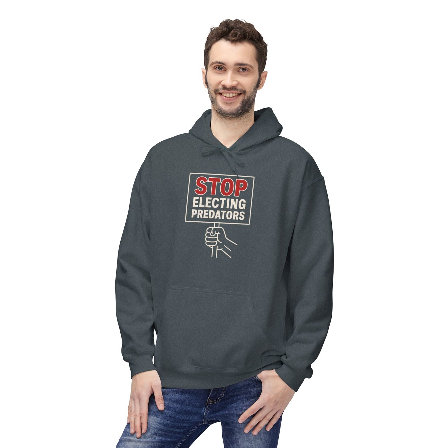 Stop Electing Predators – Unisex Protest Hoodie (Size S-5XL)