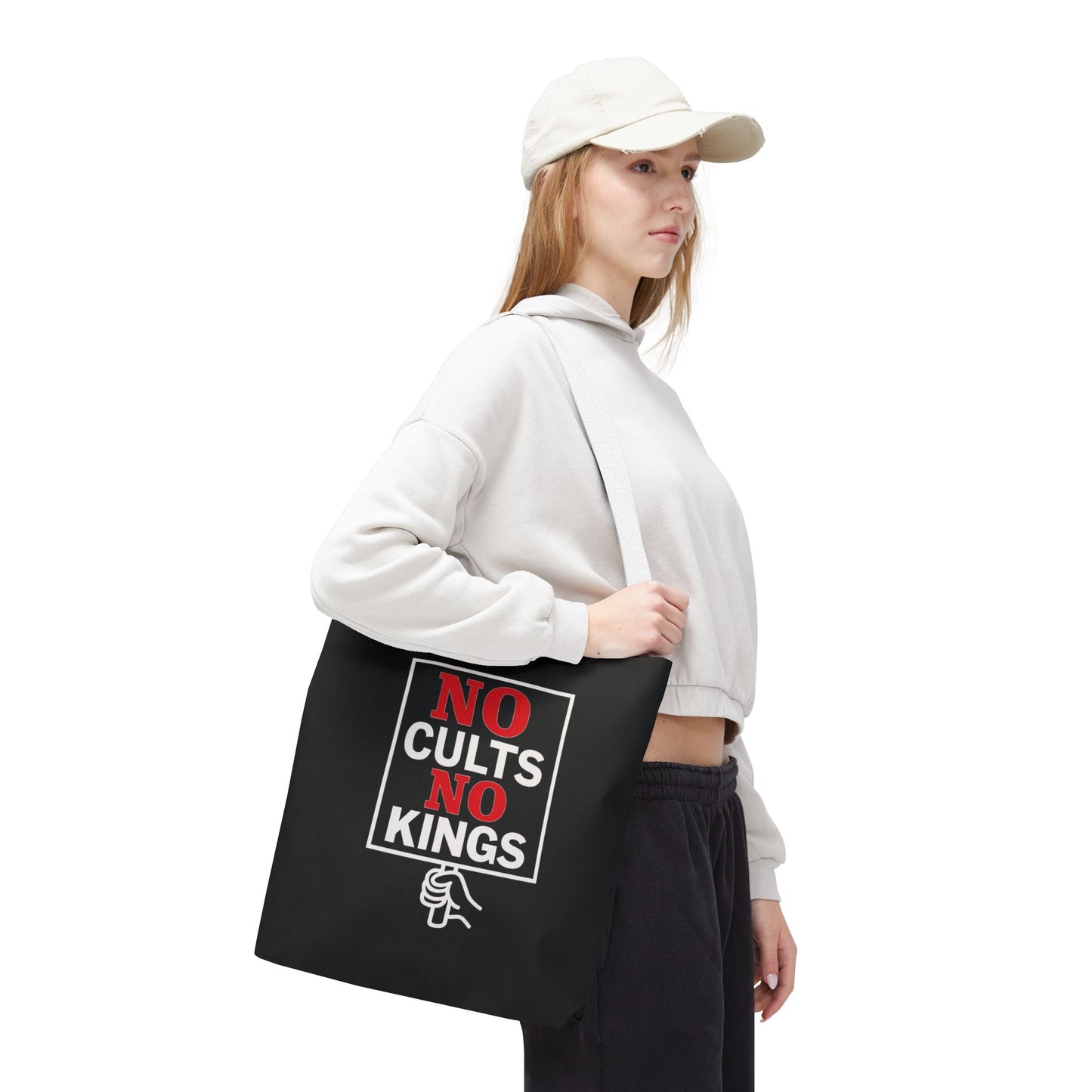 No Cults, No Kings – Activist Tote Bag - Black