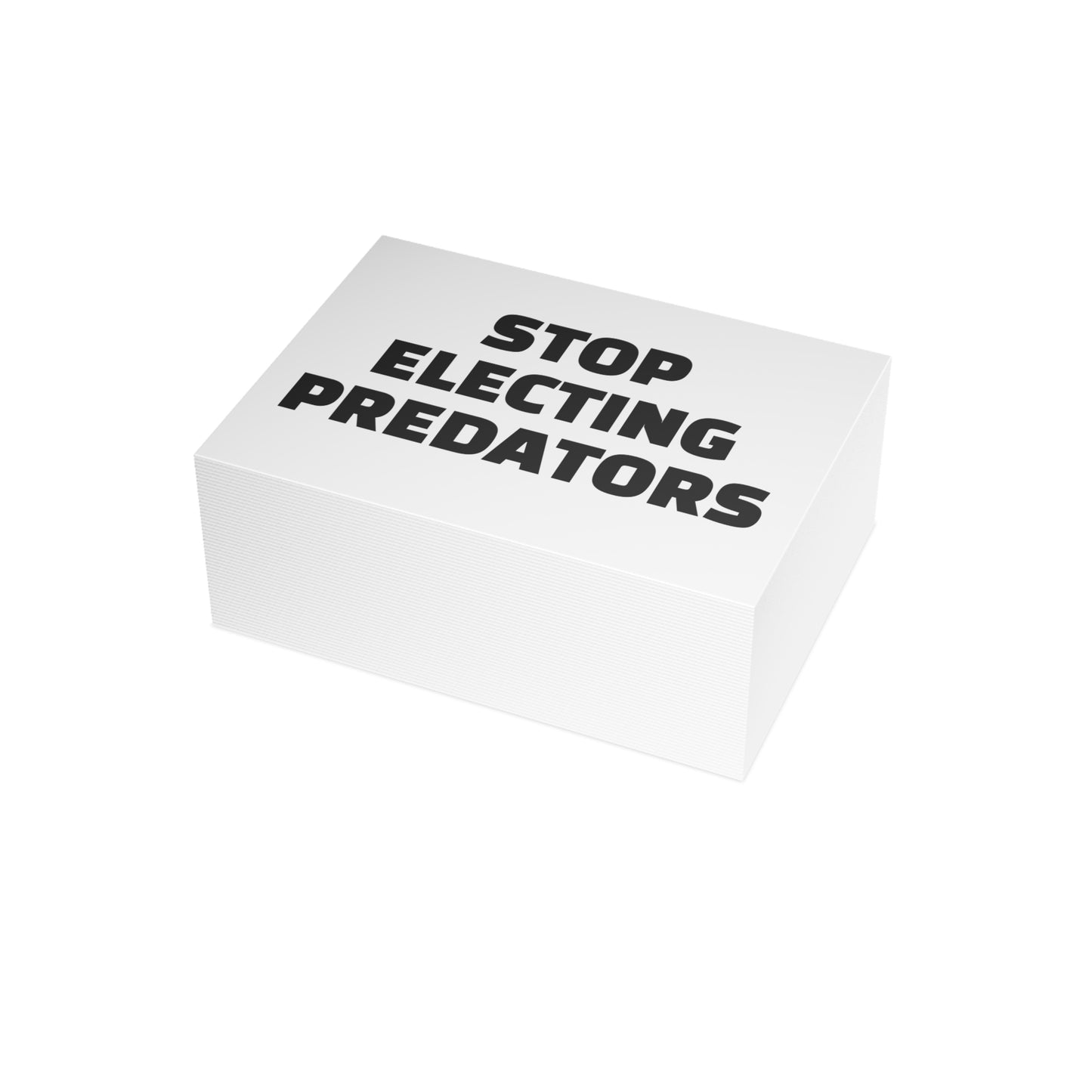 Stop Electing Predators Activism Card – Single or Set - Black and White