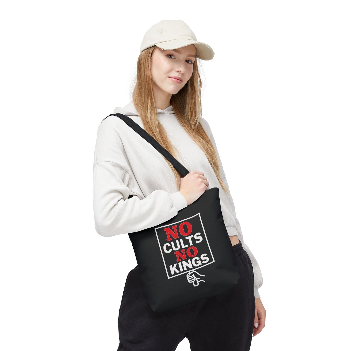 No Cults, No Kings – Activist Tote Bag - Black