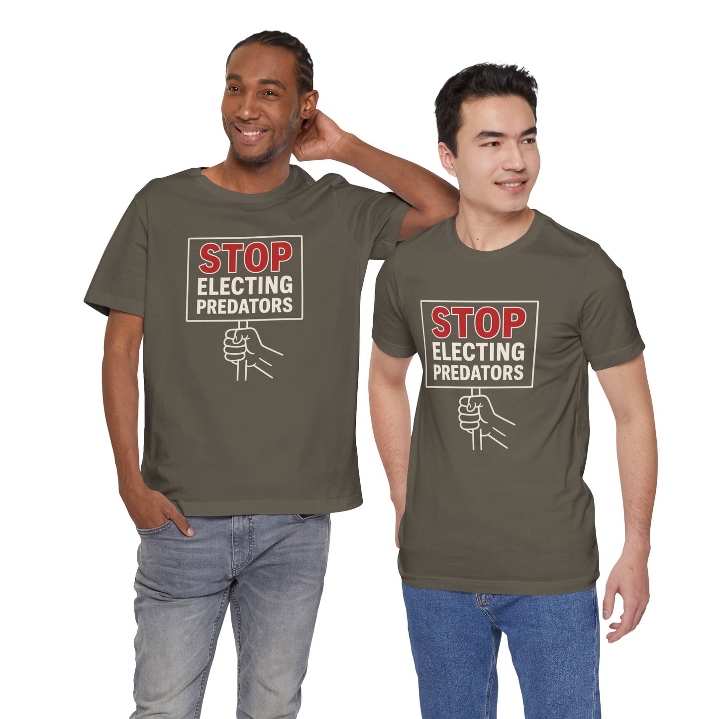Stop Electing Predators – Unisex Protest Tee (Size XS-4XL)