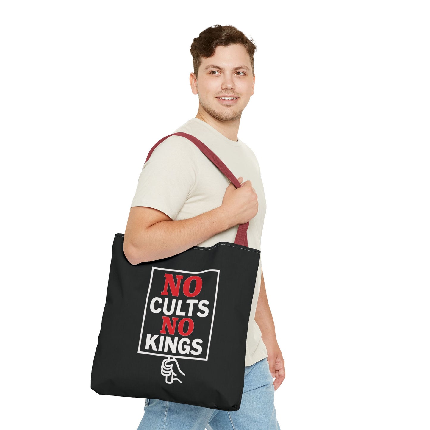 No Cults, No Kings – Activist Tote Bag - Black