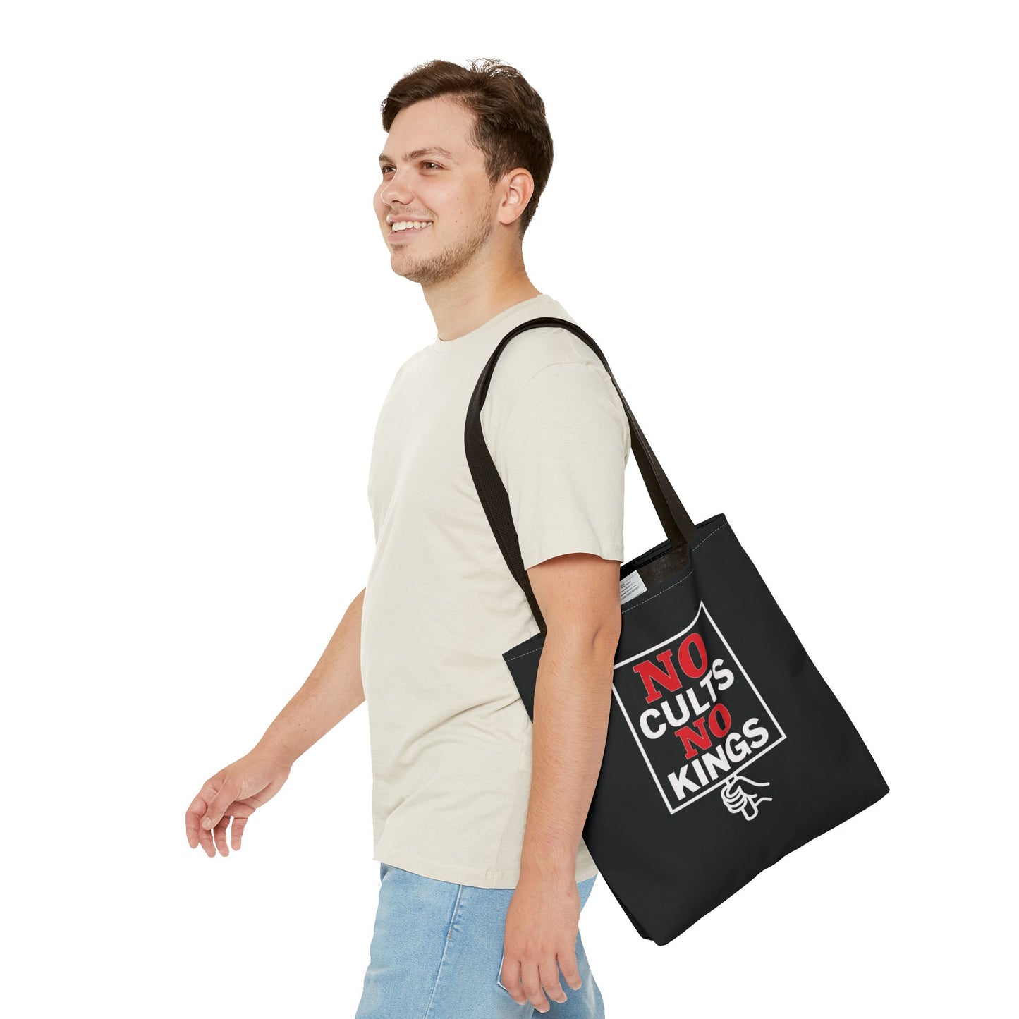 No Cults, No Kings – Activist Tote Bag - Black