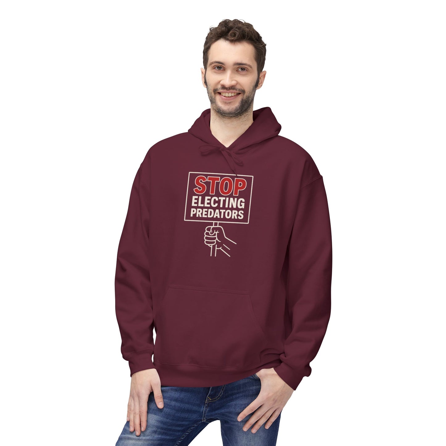 Stop Electing Predators – Unisex Protest Hoodie (Size S-5XL)