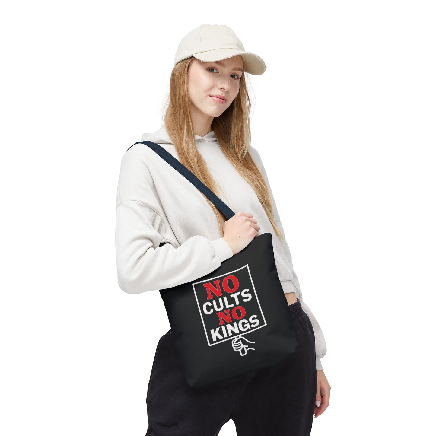 No Cults, No Kings – Activist Tote Bag - Black
