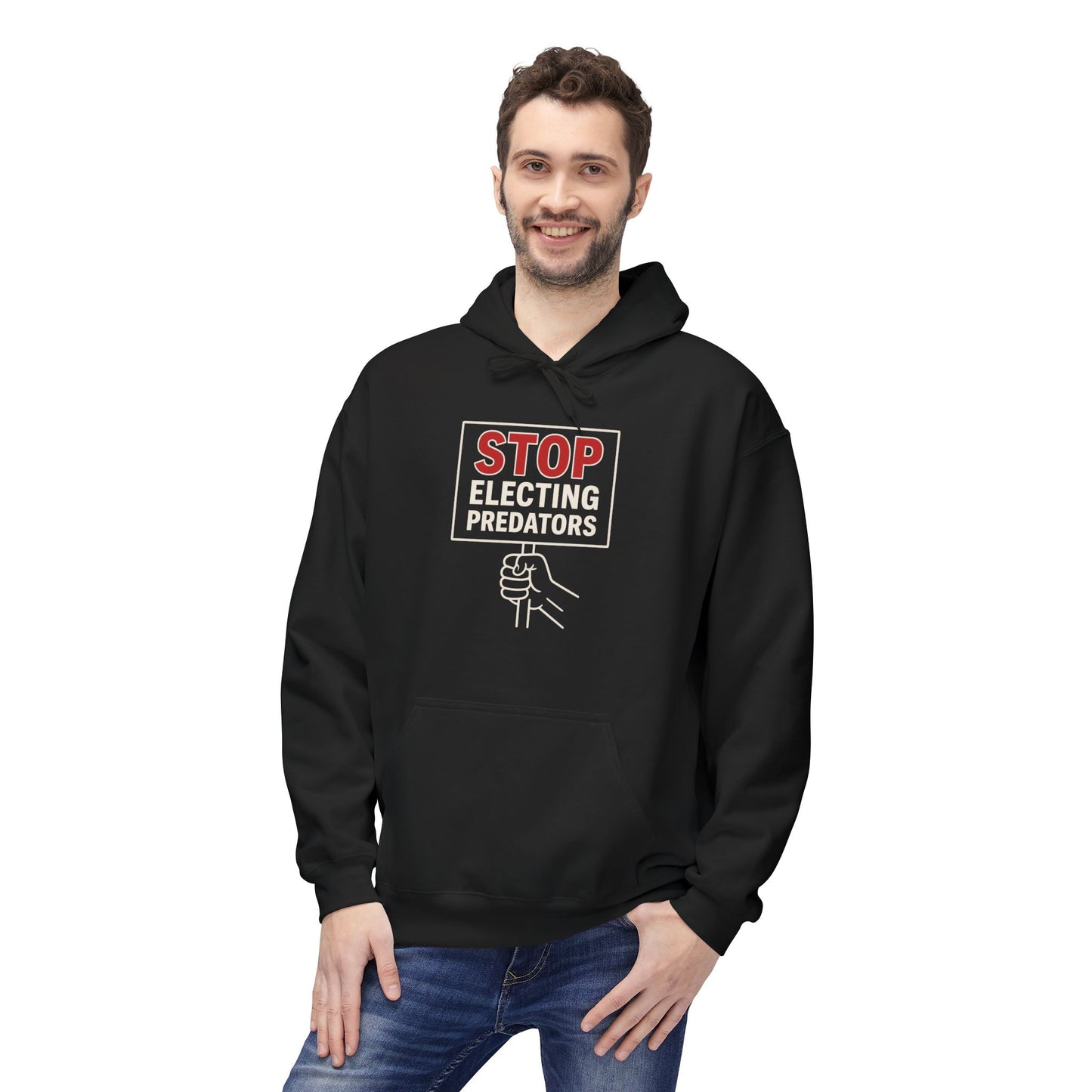 Stop Electing Predators – Unisex Protest Hoodie (Size S-5XL)