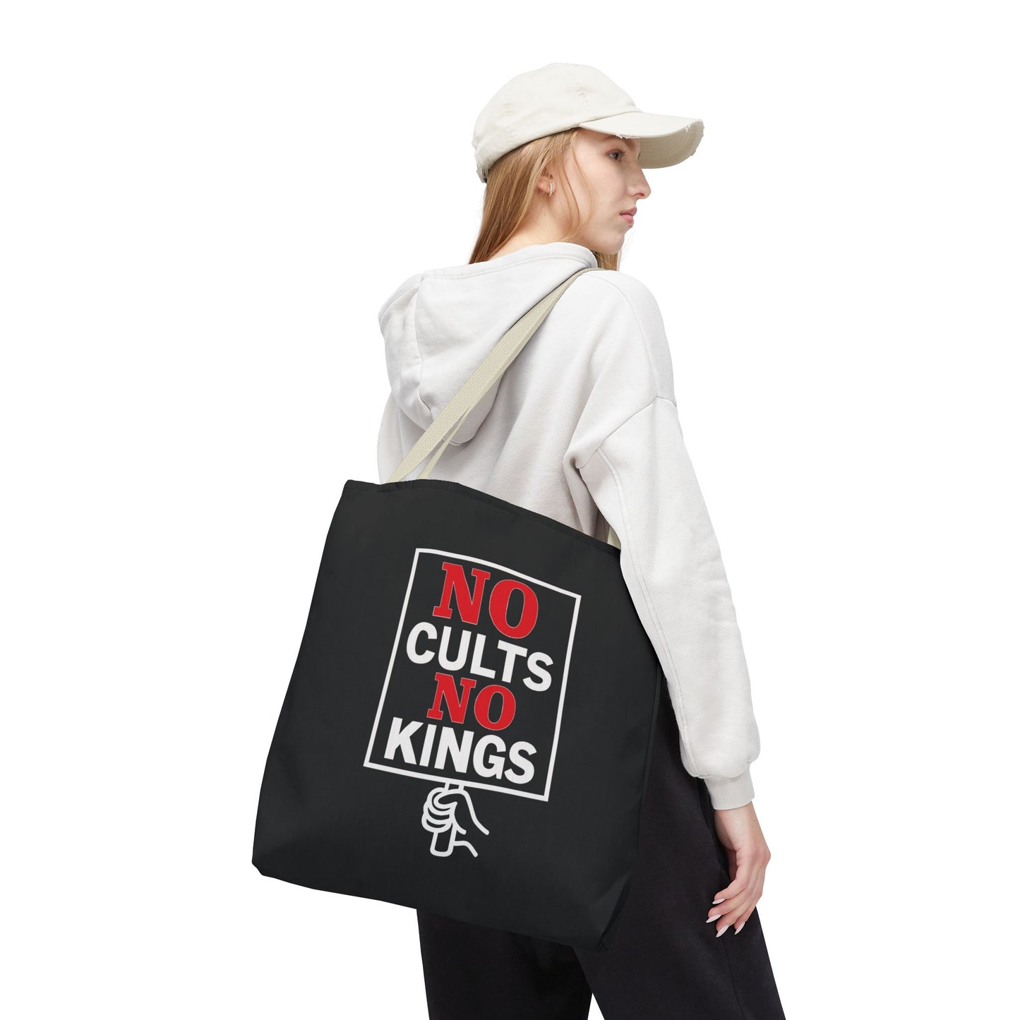 No Cults, No Kings – Activist Tote Bag - Black