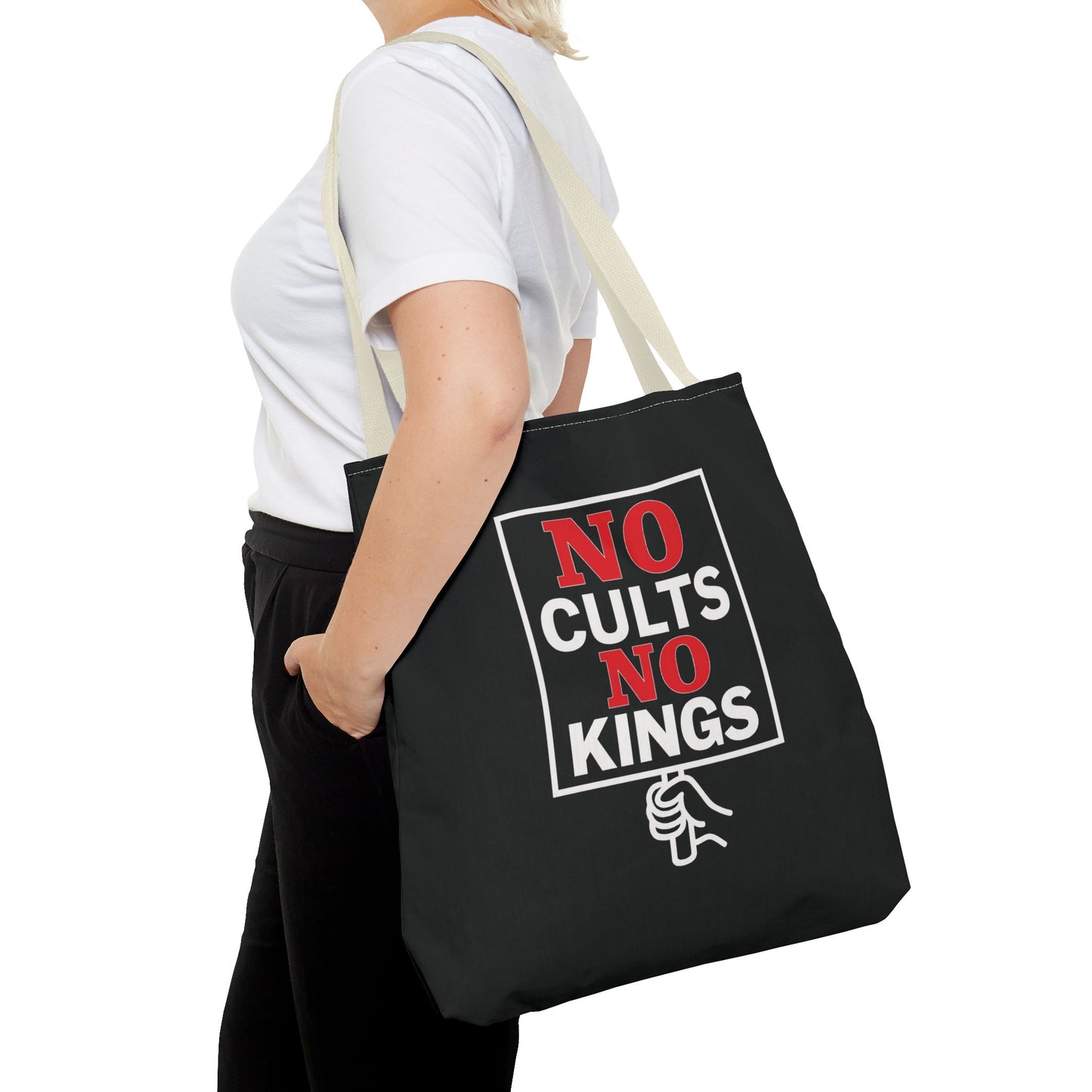No Cults, No Kings – Activist Tote Bag - Black