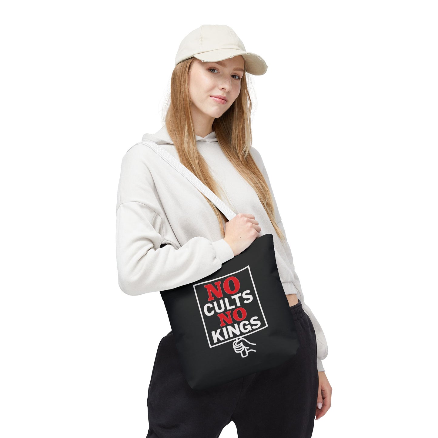 No Cults, No Kings – Activist Tote Bag - Black