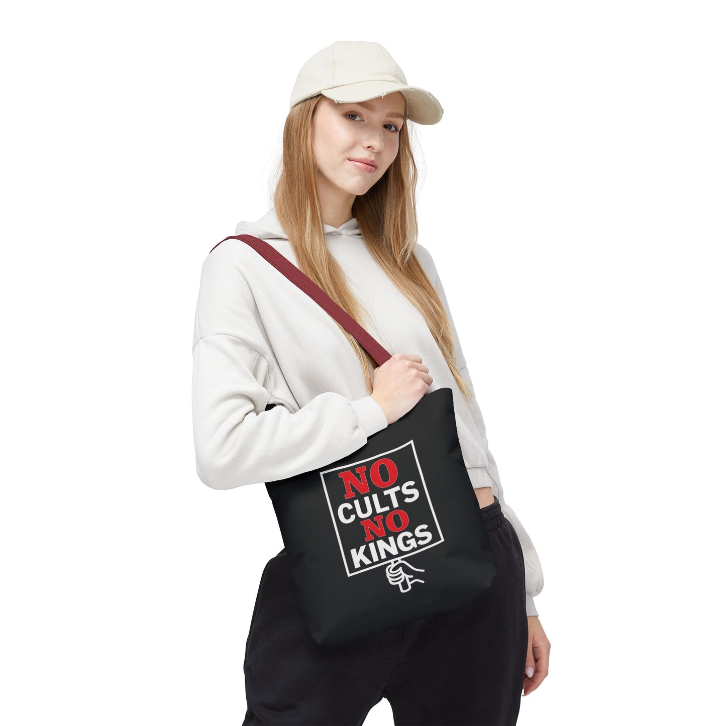 No Cults, No Kings – Activist Tote Bag - Black