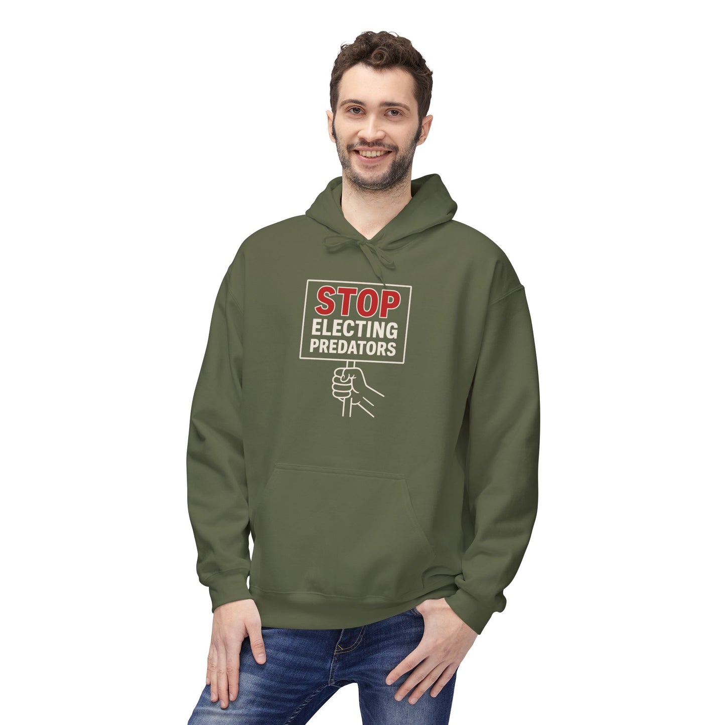 Stop Electing Predators – Unisex Protest Hoodie (Size S-5XL)