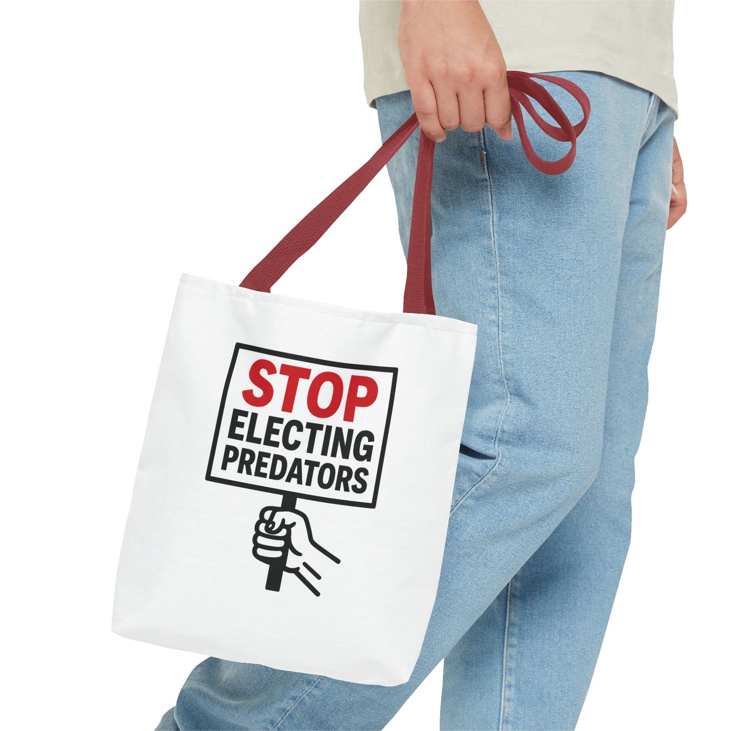 Stop Electing Predators – Activist Tote Bag - White