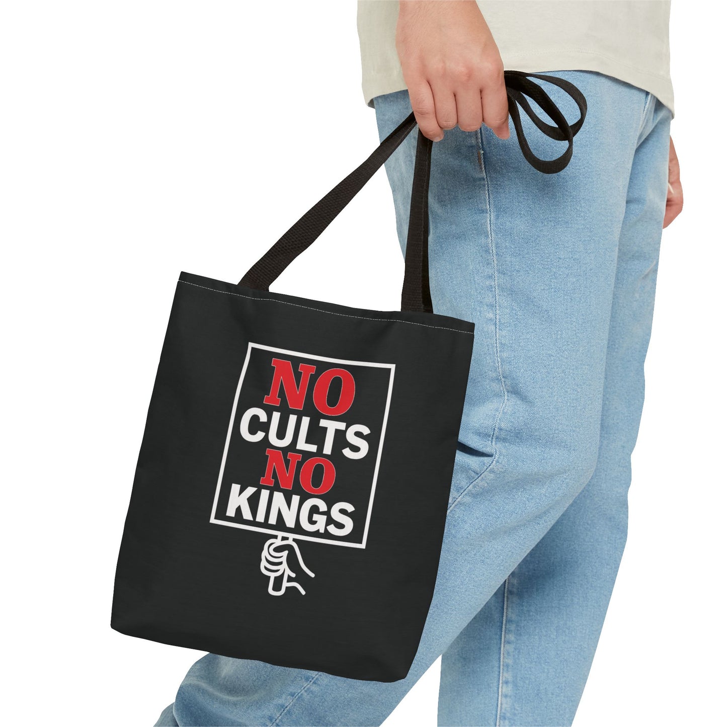 No Cults, No Kings – Activist Tote Bag - Black