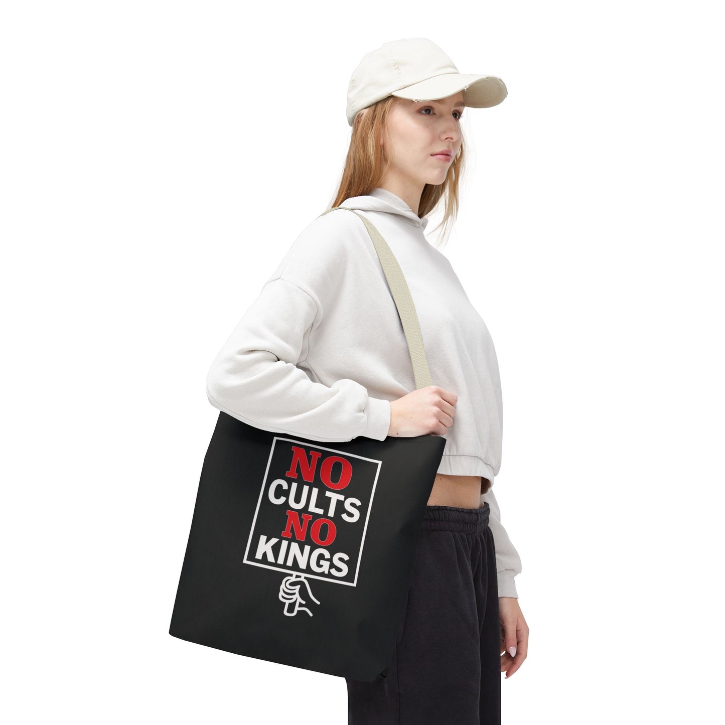 No Cults, No Kings – Activist Tote Bag - Black