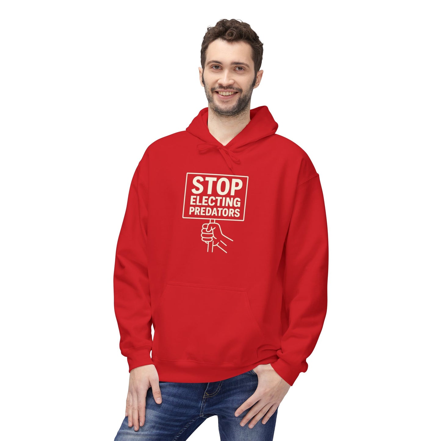 Stop Electing Predators – Unisex Protest Hoodie (Size S-5XL)