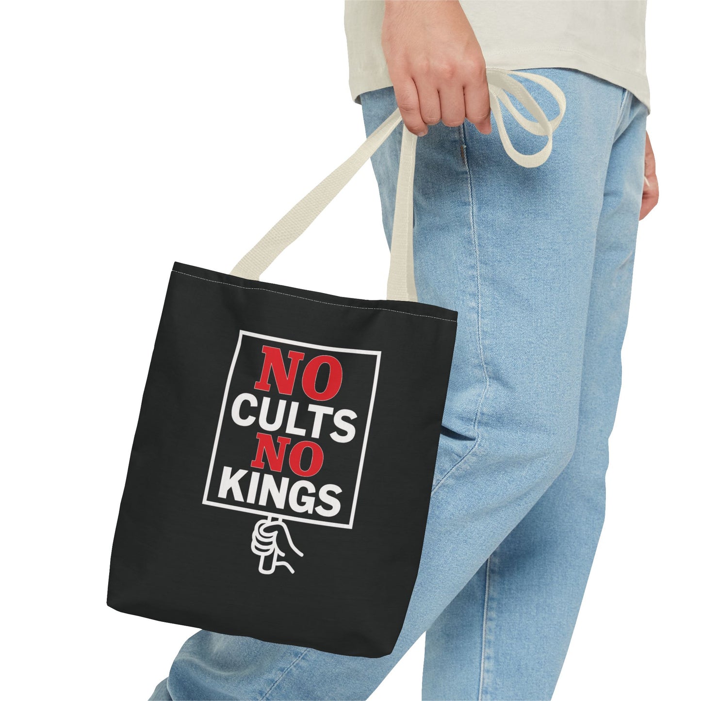 No Cults, No Kings – Activist Tote Bag - Black