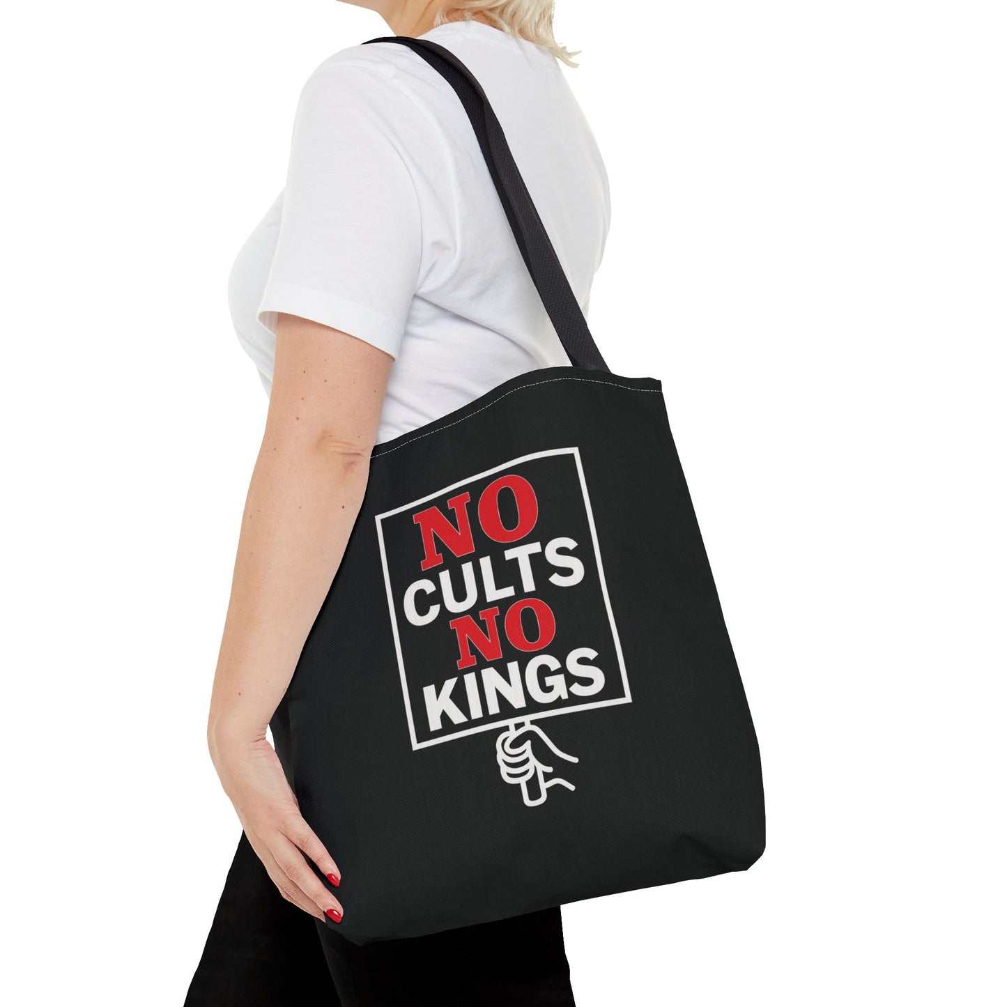 No Cults, No Kings – Activist Tote Bag - Black