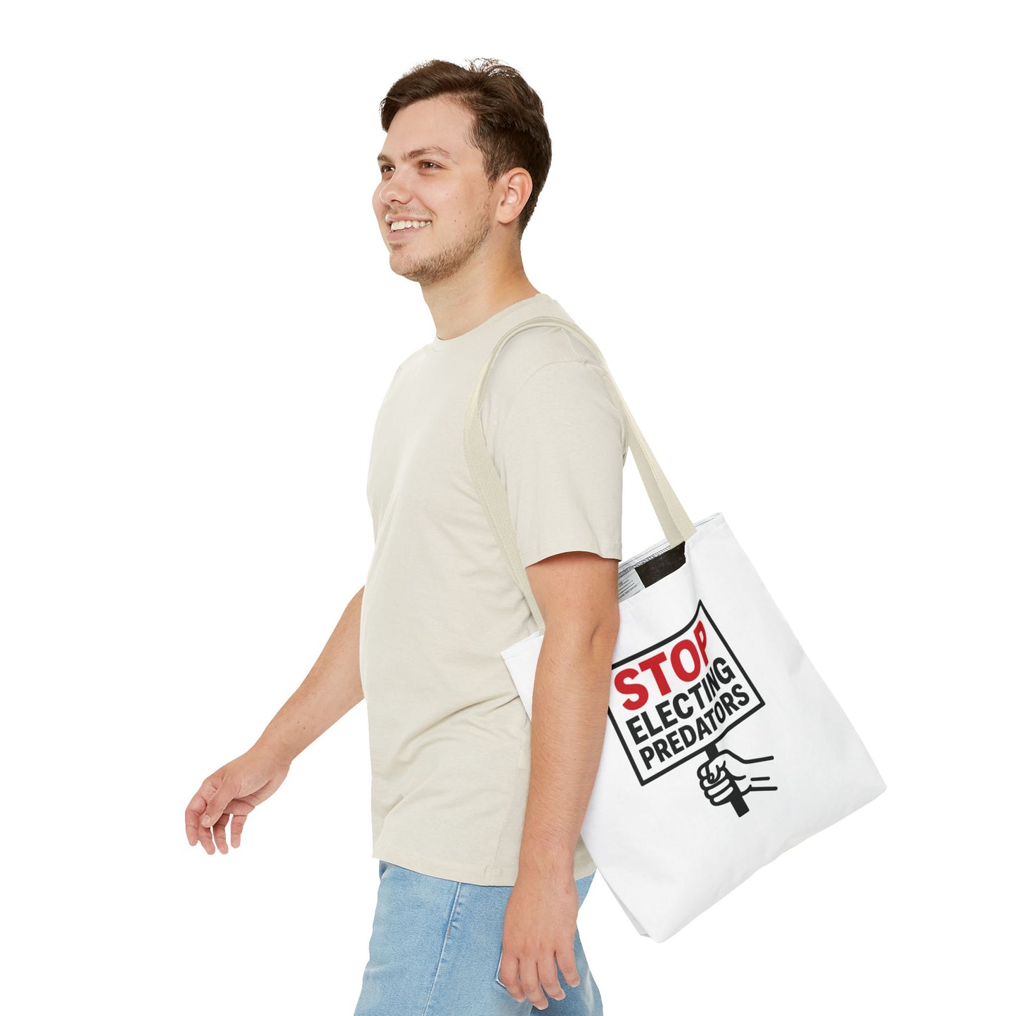 Stop Electing Predators – Activist Tote Bag - White