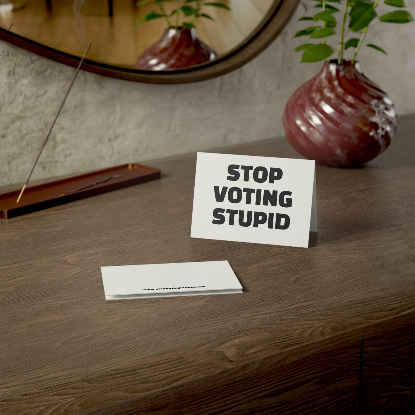 Stop Voting Stupid Activism Card – Single or Set - Black and White