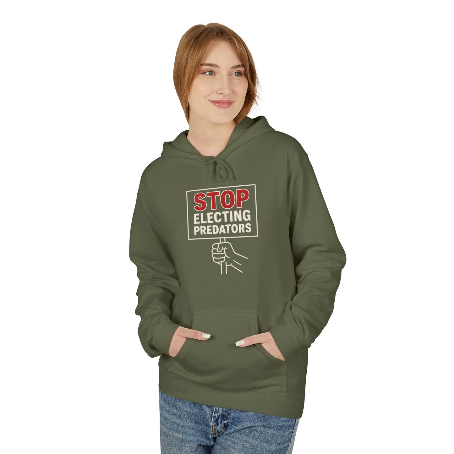 Stop Electing Predators – Unisex Protest Hoodie (Size S-5XL)