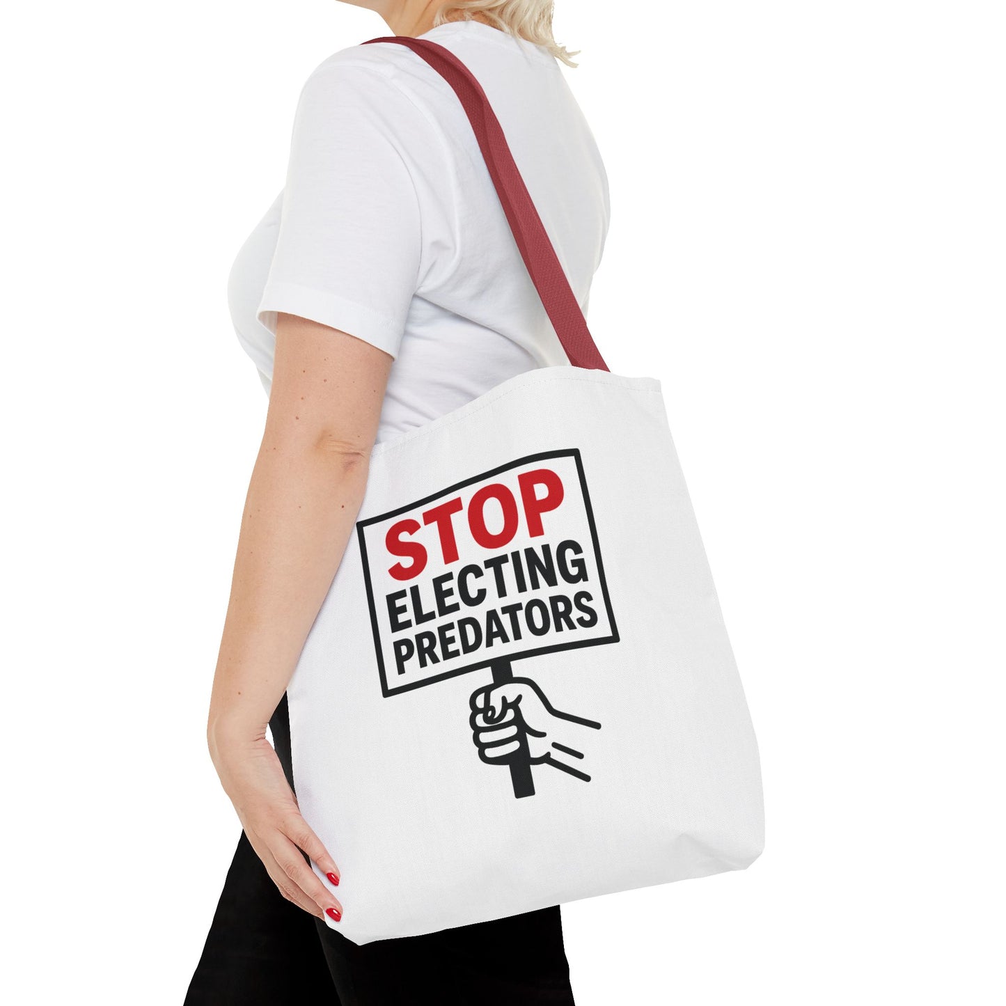 Stop Electing Predators – Activist Tote Bag - White