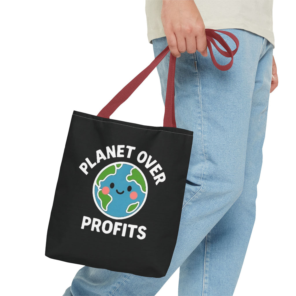 Planet Over Profits Design - Activist Tote Bag (Black) | Civic Goods
