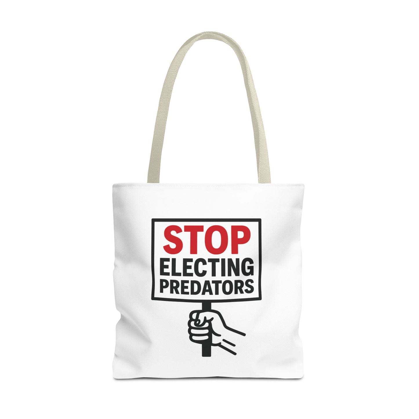 Stop Electing Predators – Activist Tote Bag - White
