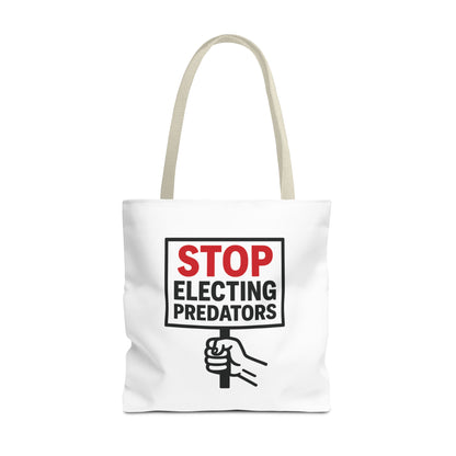 Stop Electing Predators – Activist Tote Bag - White