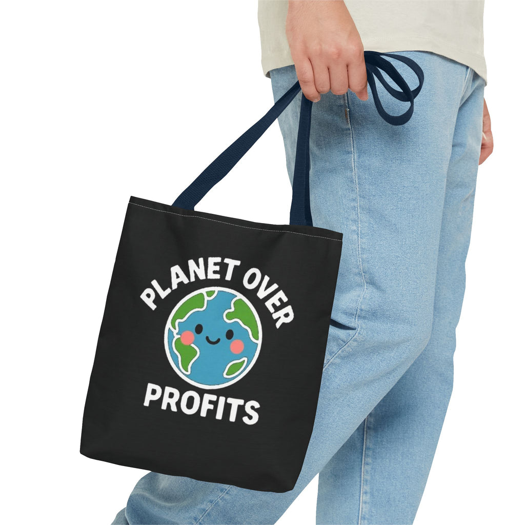 Planet Over Profits Design - Activist Tote Bag (Black) | Civic Goods
