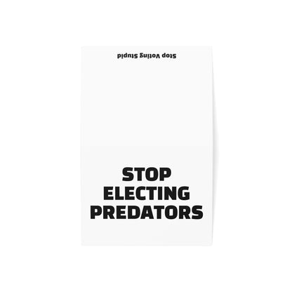 Stop Electing Predators Activism Card – Single or Set - Black and White