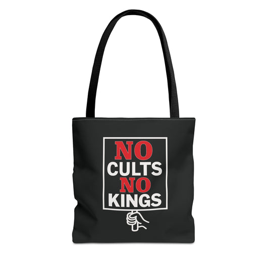 No Cults, No Kings – Activist Tote Bag - Black
