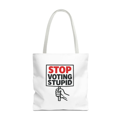 Stop Voting Stupid – Activist Tote Bag - White