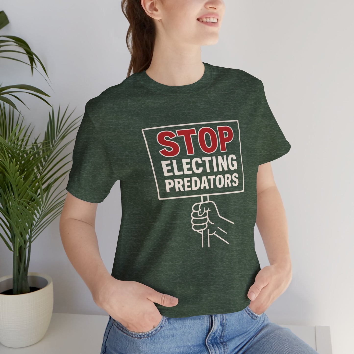 Stop Electing Predators – Unisex Protest Tee (Size XS-4XL)