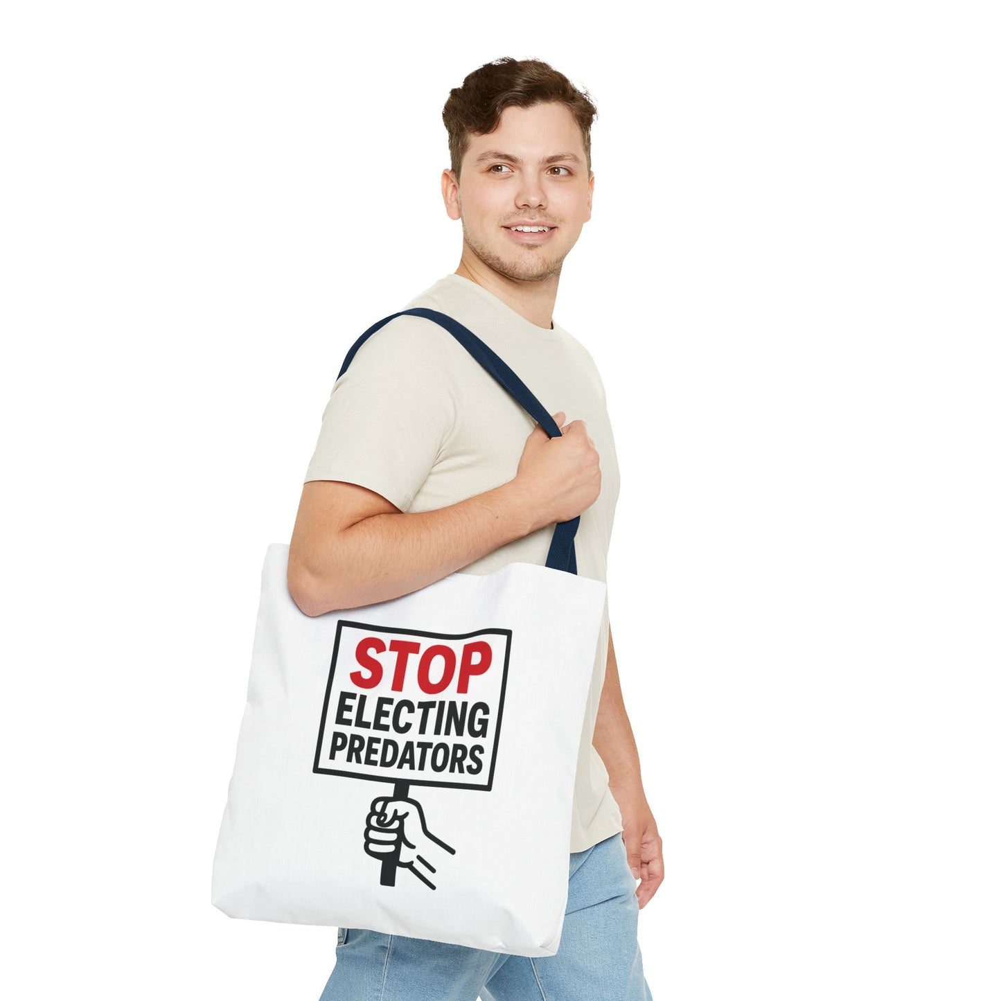 Stop Electing Predators – Activist Tote Bag - White