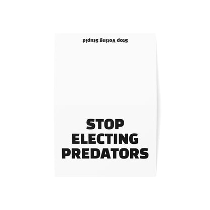Stop Electing Predators Activism Card – Single or Set - Black and White