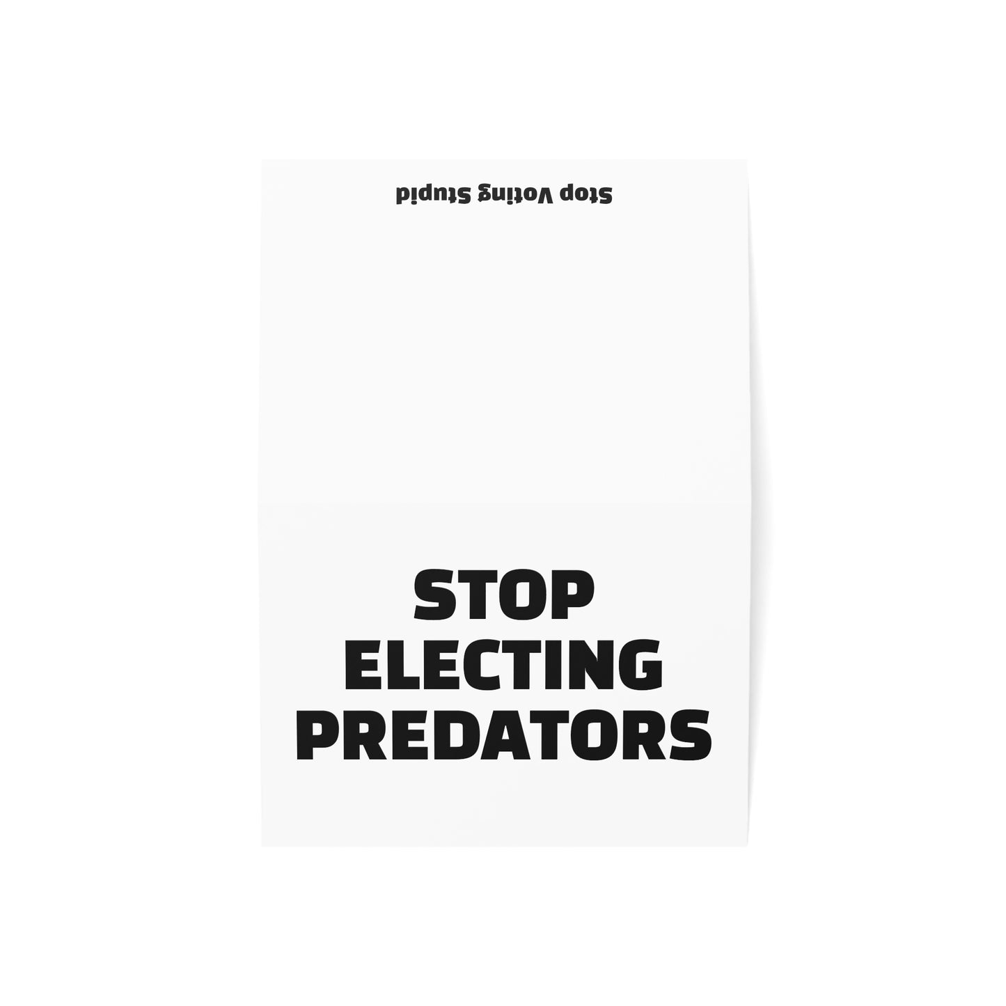 Stop Electing Predators Activism Card – Single or Set - Black and White