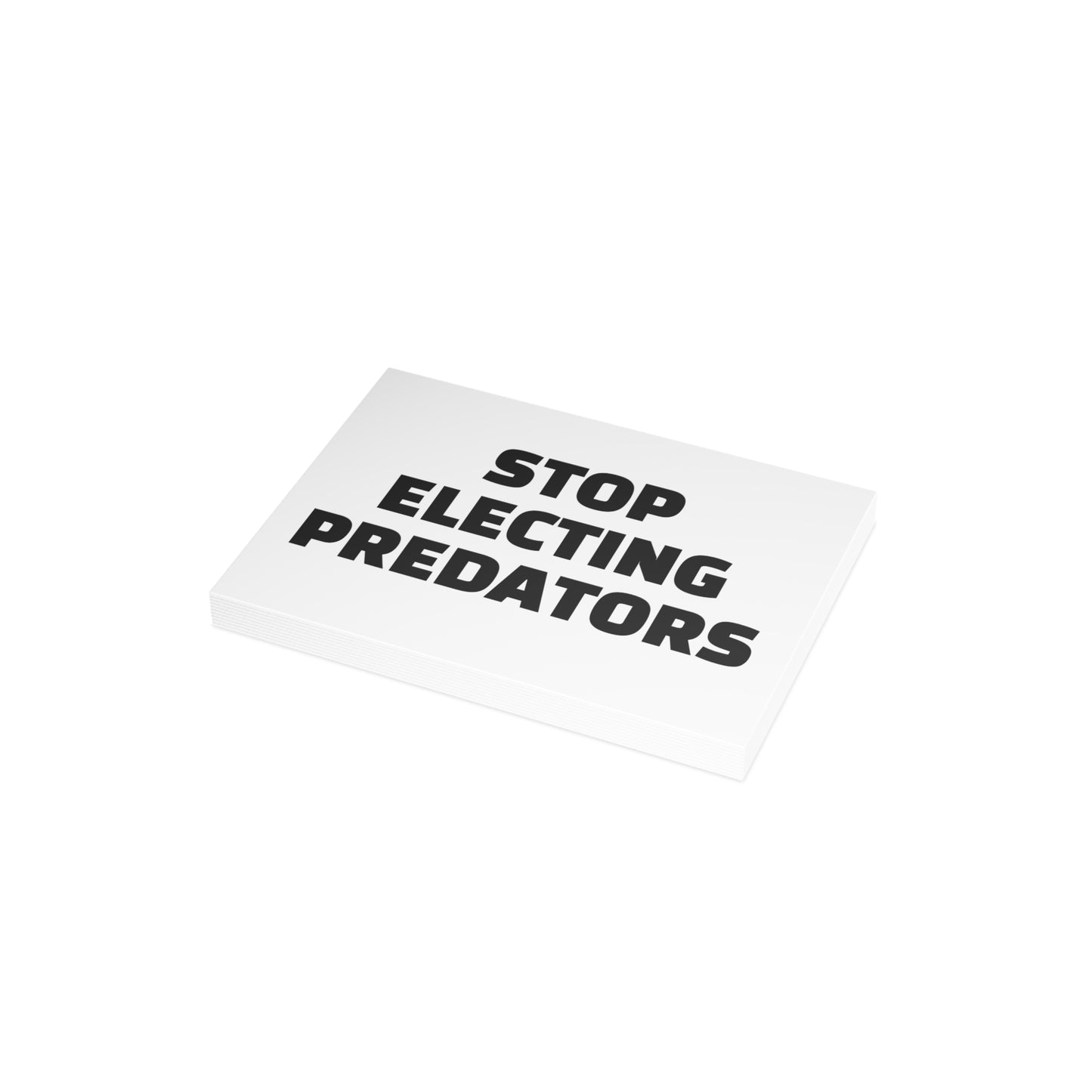 Stop Electing Predators Activism Card – Single or Set - Black and White