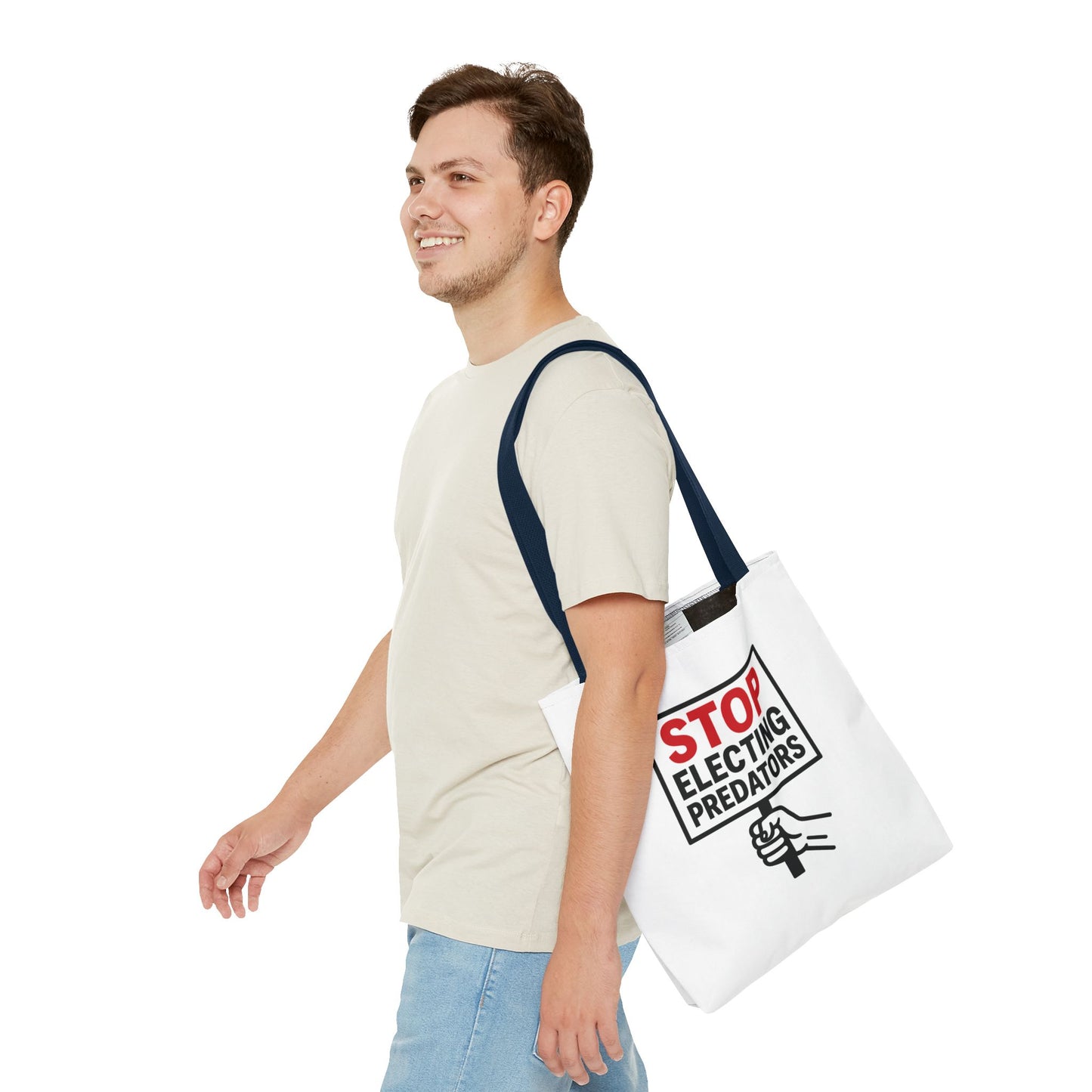 Stop Electing Predators – Activist Tote Bag - White