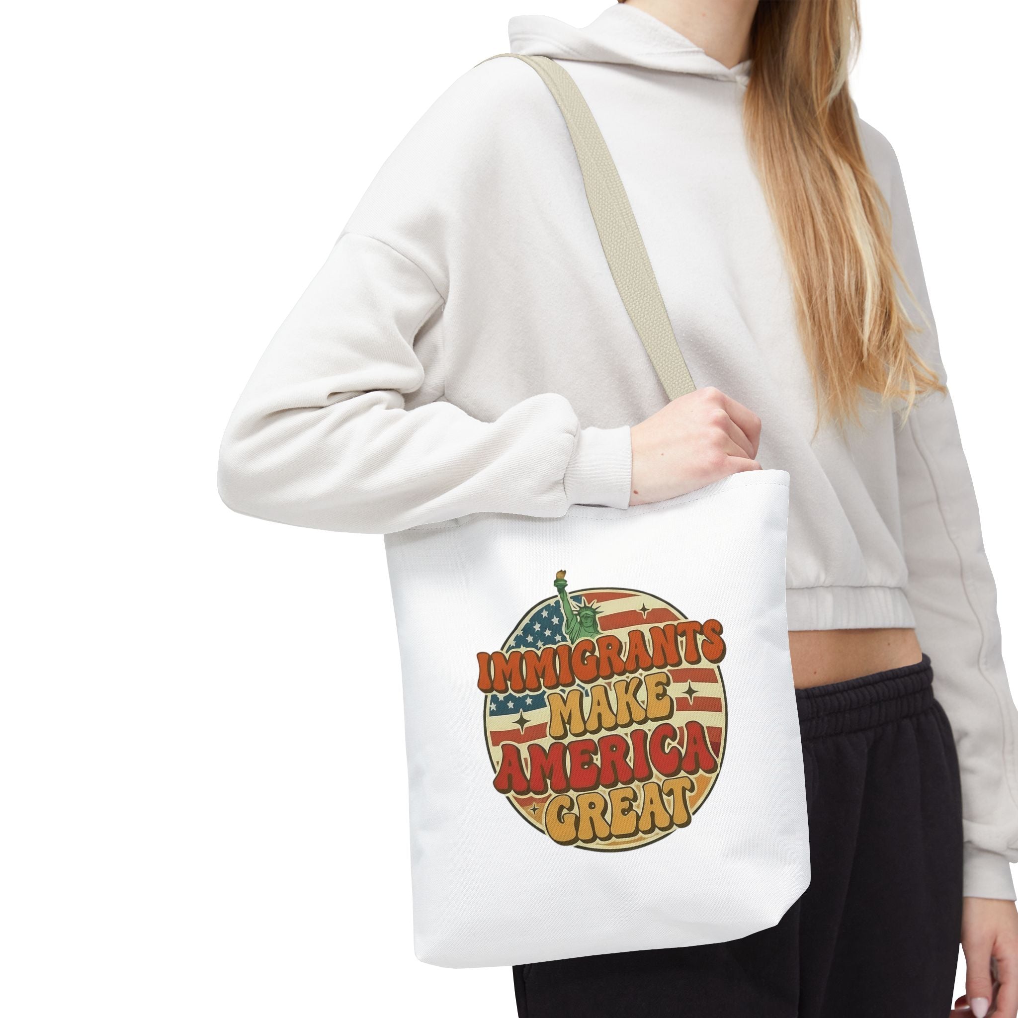 Immigrants Make America Great - Activist Tote Bag (White) | Civic Goods