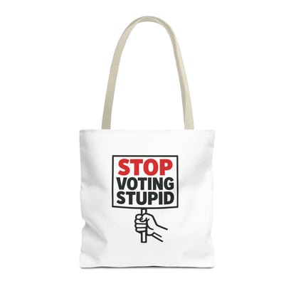 Stop Voting Stupid – Activist Tote Bag - White