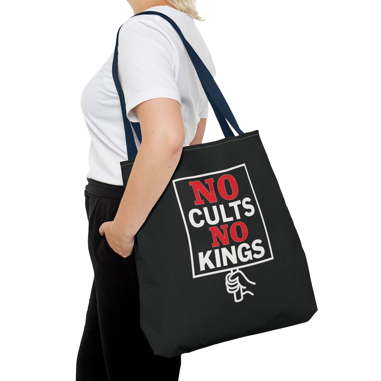 No Cults, No Kings – Activist Tote Bag - Black
