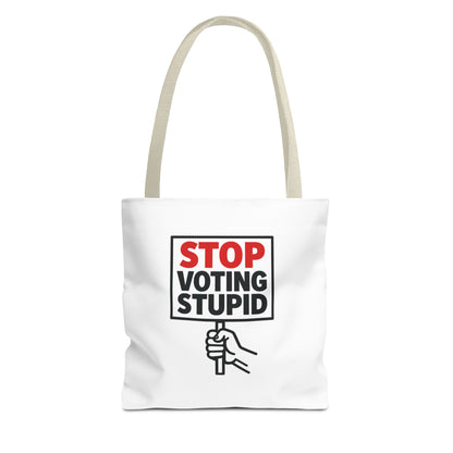 Stop Voting Stupid – Activist Tote Bag - White