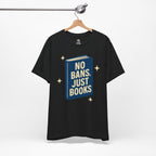 No Bans, Just Books tee  — Black - accent — angled hanging
