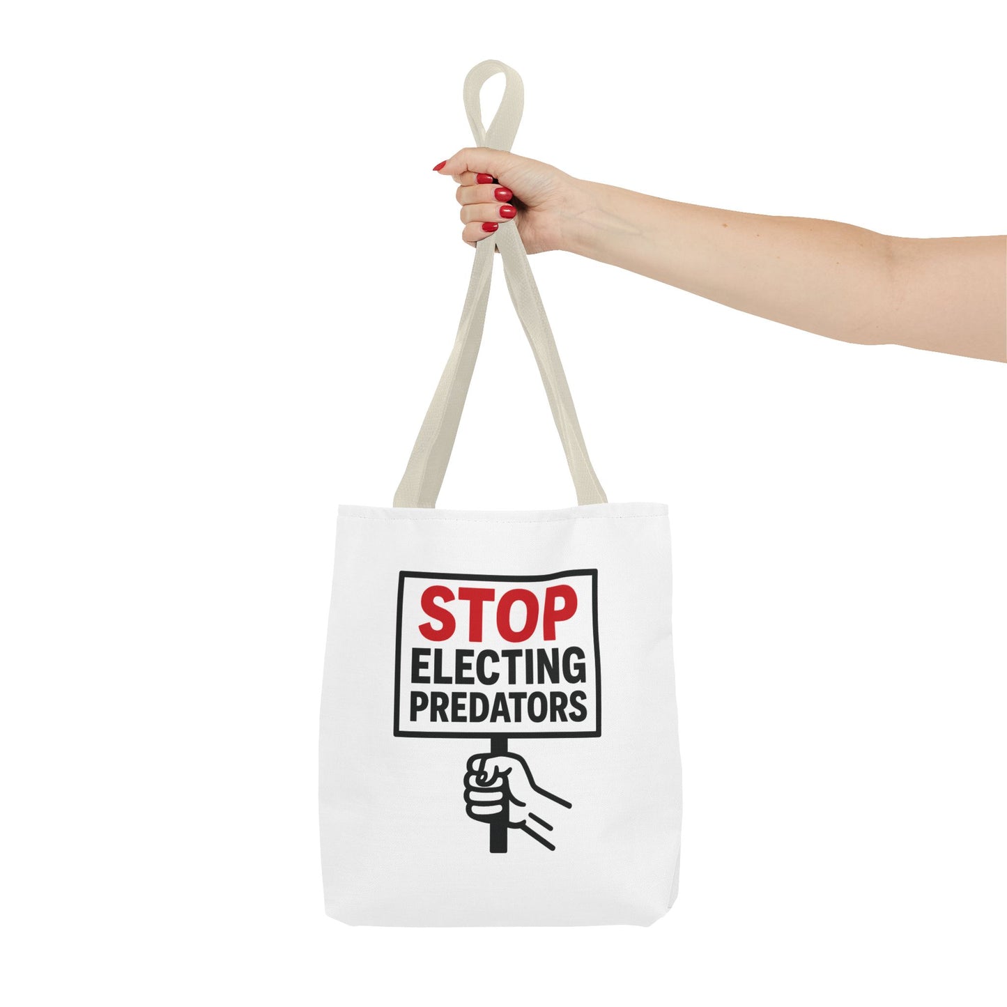 Stop Electing Predators – Activist Tote Bag - White