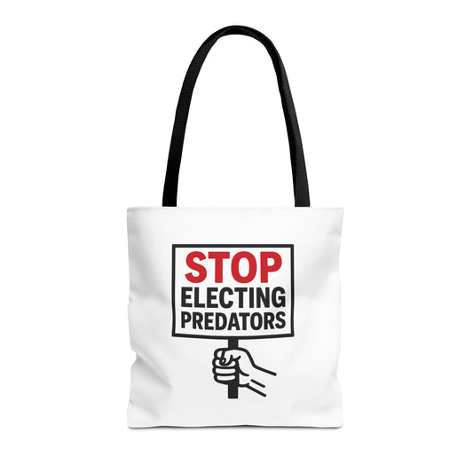 Stop Electing Predators – Activist Tote Bag - White
