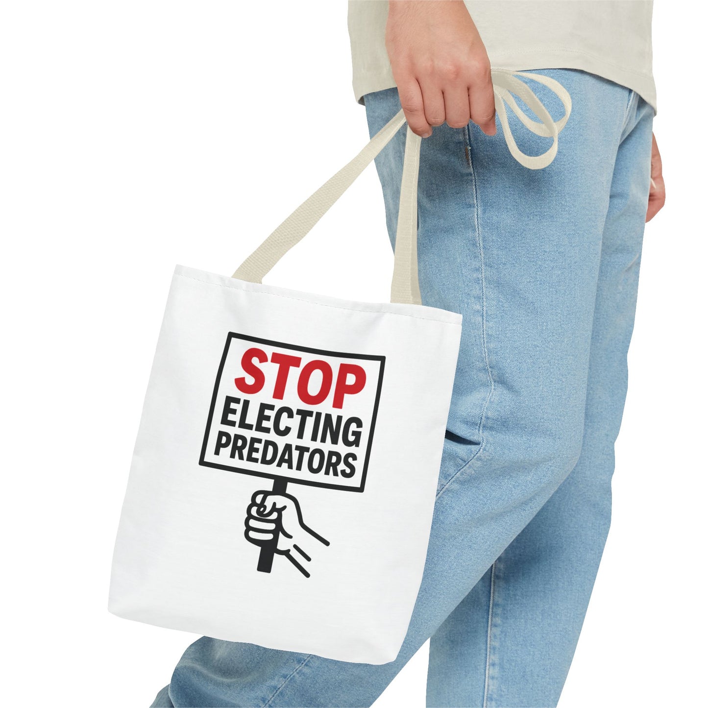 Stop Electing Predators – Activist Tote Bag - White