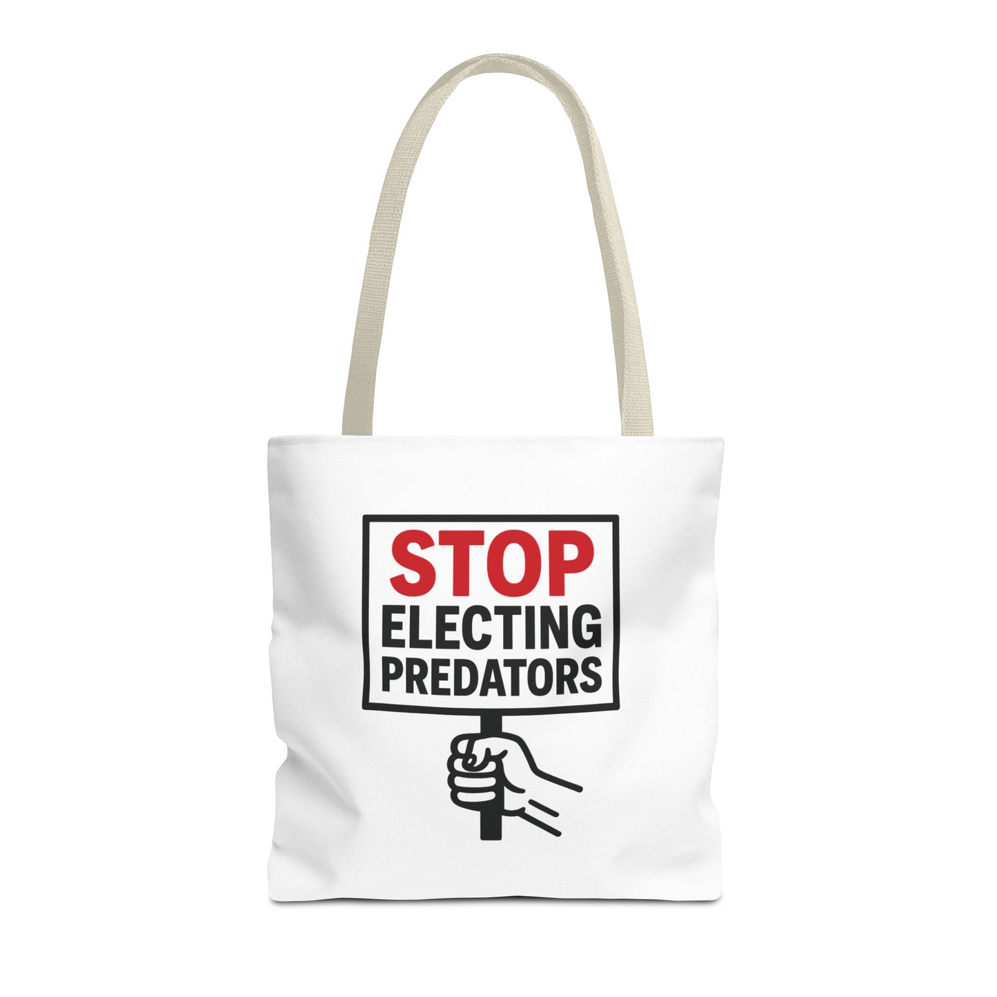 Stop Electing Predators – Activist Tote Bag - White