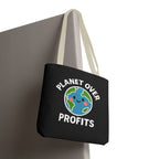 Planet Over Profits Design - Activist Tote Bag (Black) | Civic Goods