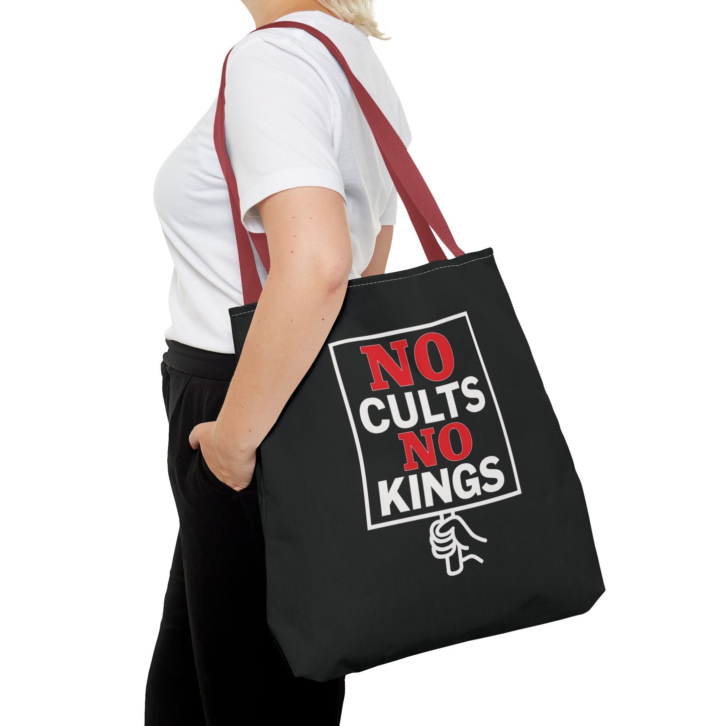 No Cults, No Kings – Activist Tote Bag - Black